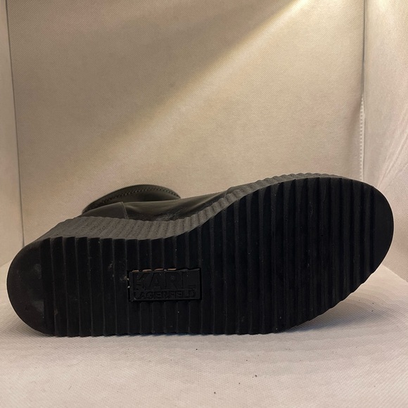 Karl Lagerfeld Leather Platform Fashion Boots - Picture 5 of 6